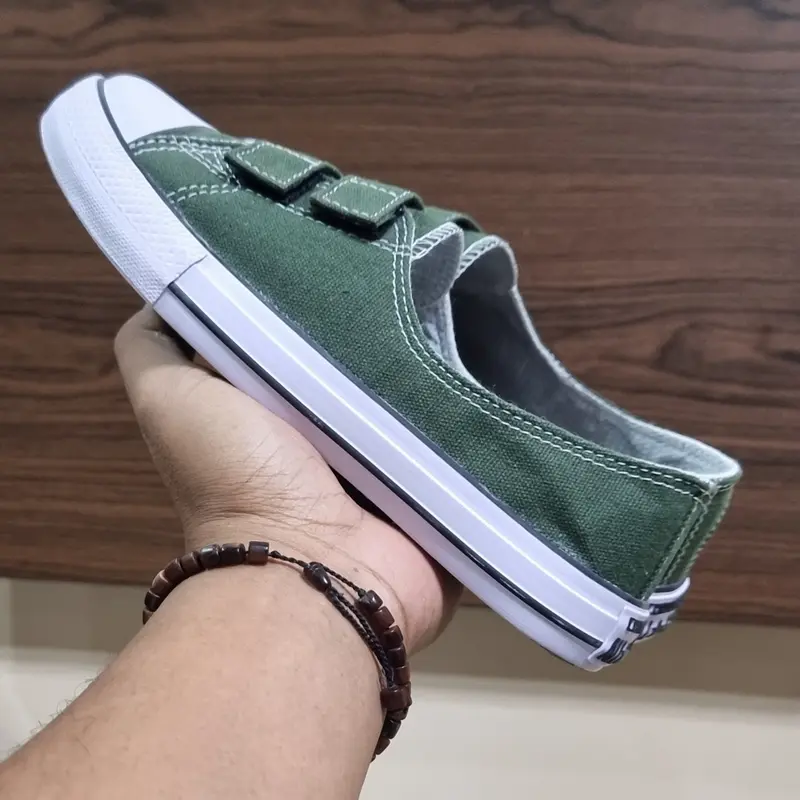 Sepatu Kerja Wanita Flat Shoes Velcro Terbaru Slip On Loafers Kanvas Import Karet Lentur Empuk Kekinian 2