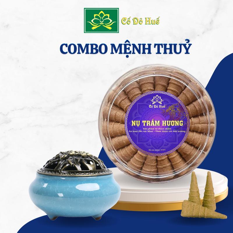 Combo 1 Hộp  Nụ Trầm và 1 Lư Xông Gốm Shop Cố Đô Huế, Nụ Trầm Sạch Giá Tận Xưởng Hộp 38 Nụ, Xông Nhà, Thưởng Thức và Thờ Cúng Dầu Thơm Phòng nhang  xông tinh 2