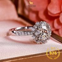 Gambar USHOW 925 Perak AAAAA Zircon 2 Karat PT950 Cincin Terbuka Perhiasan Wanita - perak, Dapat disesuaikan dari USHOW Kab. Gresik 3 Tokopedia