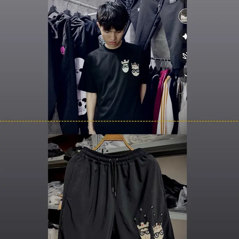 Bộ hè Nam Thêu 2 mặt người hàng Siêu Cấp [ Quần Lót Lưới + Áo Cotton 2 chiều ] From Chuẩn Đầy Đủ Tag Cổ+ Sườn