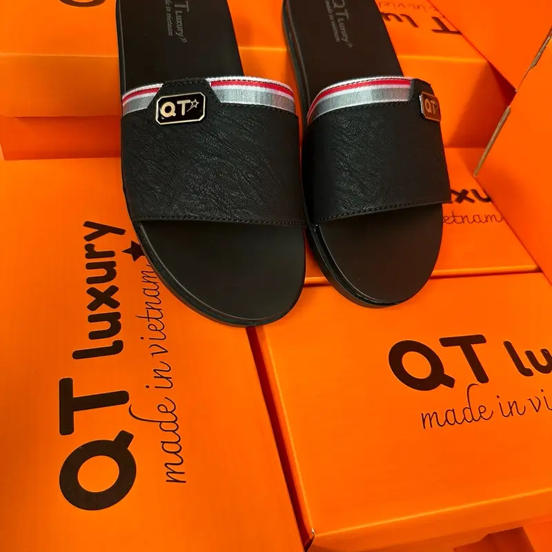 19. DÉP DA MÃ 19 QT LUXURY 1 BẢN KHÂU QUAI ĐẾ - Cao Su Đế Bằng Đồng Nam Slipper DéP 6