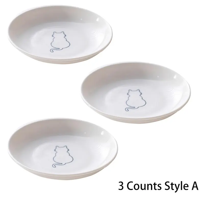 Cat Pattern Ceramic Bowl, 3 Counts/set Pet Feeding Bowl, Pet Food Bowl, Pet Water Bowl, Pet Feeding Supplies, Dog & Cat Accessories 2