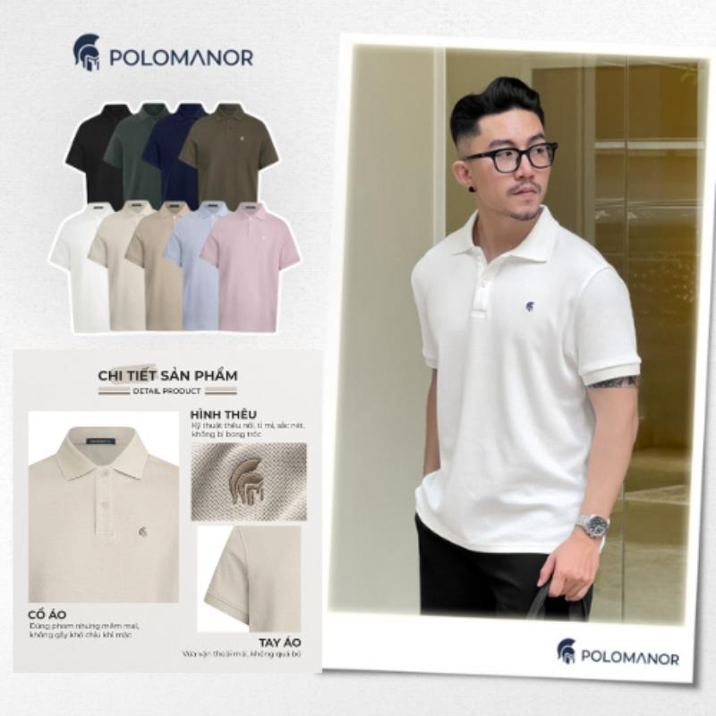 Mùhè phong cách mới Ápolo nam BASIC SYMBOL vải cá sấu cotton interlock xịn, thanh lịch, sang trọng - POLOMANOR Menswear Shirt Nhung Có Cổ Áo 0