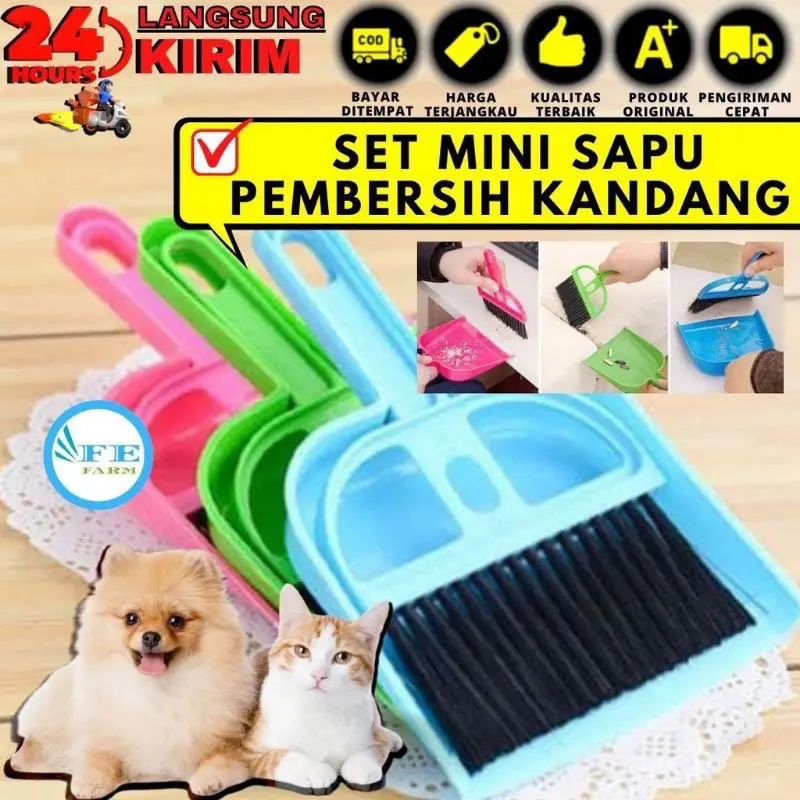 Sapu Kandang Kucing Anjing Kelinci Sapu Mini Cikrak Mini Pembersih Kandang 4