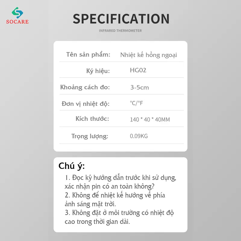 [BH1T-Tặng pin] Nhiệt Kế Hồng Ngoại Kỹ Thuật Số Không Tiếp Xúc HG02-Đo Thân Nhiệt, Đồ Vật, Nước Tắm Pha Sữa - An Toàn Cao Cấp Thiết Kế Tinh Tế 4