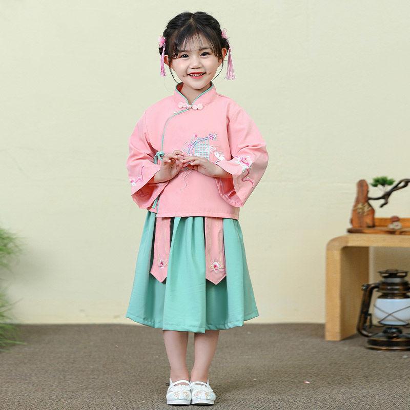 Bộ Trang Phục Hán Phục Trung Quốc Cho Bé Gái, Phong Cách Dân Tộc Cổ Điển Trang Phục Cổ Trang Dân Tộc, Bộ Đồ Hai Mảnh, Thích Hợp Cho Mùa Xuân Và Mùa Thu, Hàng Mới Về, 2022 / 2024 7