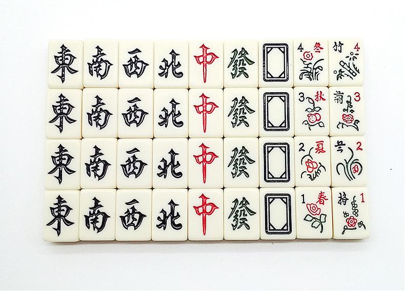 Product Introduction of Set Mahjong Perjalanan, Bahan Melamin, Reka Bentuk Mudah Alih Mini, Termasuk 4 Kad dan Pembaris 5