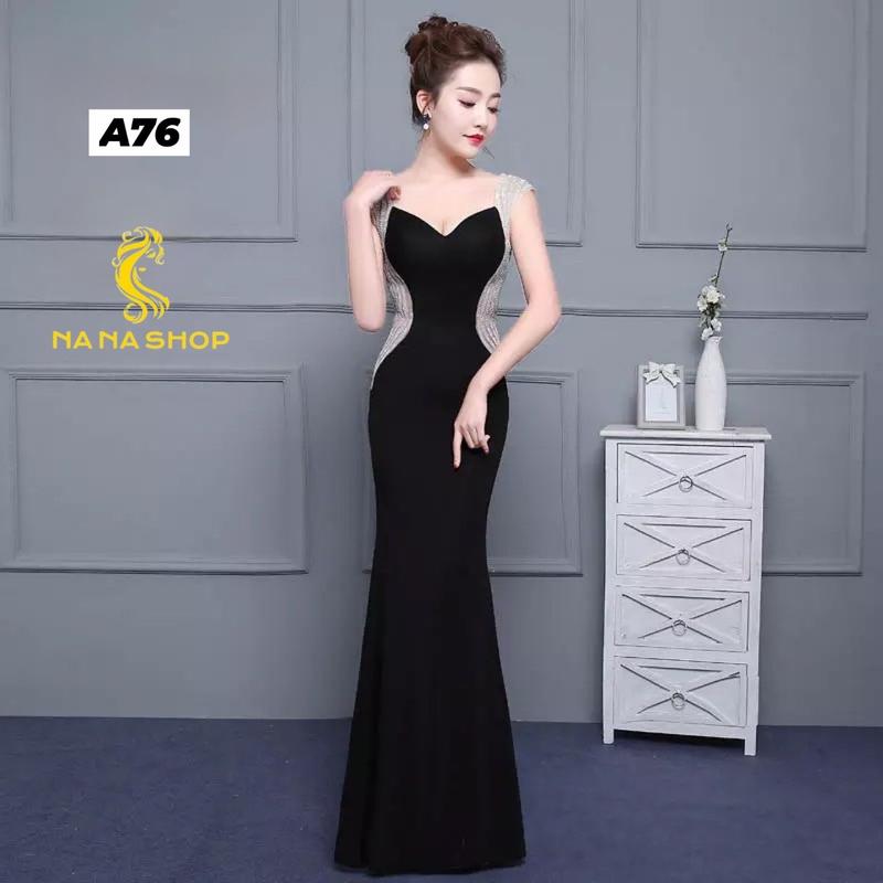   Na Na Shop  A76 Váy Đầm trung niên đuôi cá phối kim sa dự tiệc thanh lịch    Đầm trung niên   Nữ Khuy 