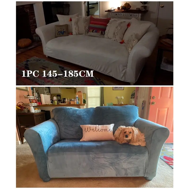 Bọc Ghế Sofa Vải Nhung, Bọc Bụi, Co Giãn, Bọc Đi Văng Hệ Thống, Vỏ Sofa Hình Chữ L, Vỏ Ghế Sofa Ghế Dài, Thích Hợp Cho Phòng Khách, 1 Cái 5