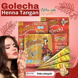 PERBOX ISI 12 PCS GOLECHA MIRCHI HENA PACAR TANGAN HENNA Hena Body Paint Cone Magic BPOM Perlusin Isi 12 Golecha HALAL