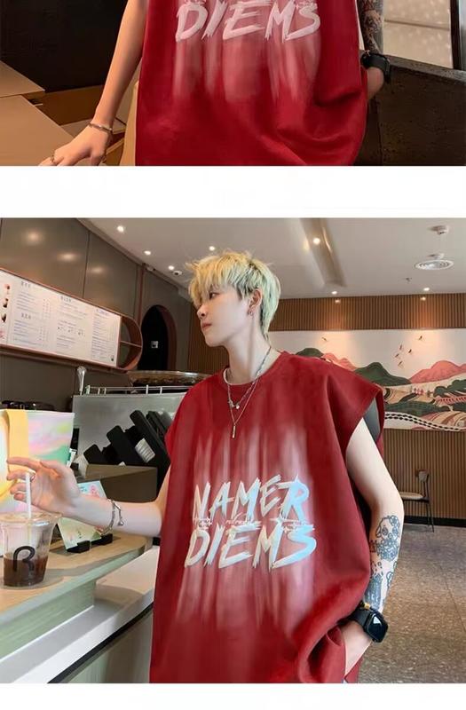 Product Introduction of Áo Thun Nam Mùa hè, Thời Trang Hàn Quốc Mới, Phong Cách Instagram Tối Giản, Không Tay, Dáng Rộng Vừa Vặn, Dễ Phối Đồ Thường Ngày Cổ Tròn, Áo Vest Thể Thao, Cỡ M-5XL, Áo Yếm, Dành Cho Nam 5