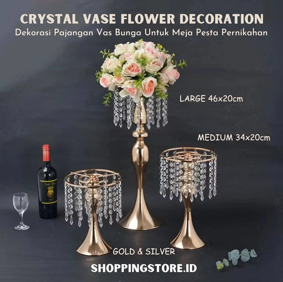 vase pernikahan alat peraga jalan memimpin besi putri duyung emas candlestick meja utama vas set meja dekorasi Eropa Mermaid Centerpiece Crystal Stand Kandil Holder Bunga Dekorasi Meja
