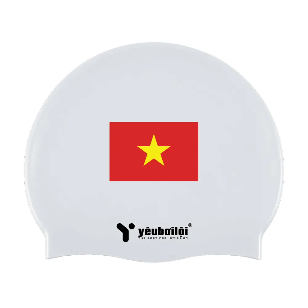 Mũ Bơi Silicone Cờ Việt Nam YBL Sport YBL-2202 - Freesize Với Độ Co Giãn Tốt Cho Bạn Sự Thoải Mái