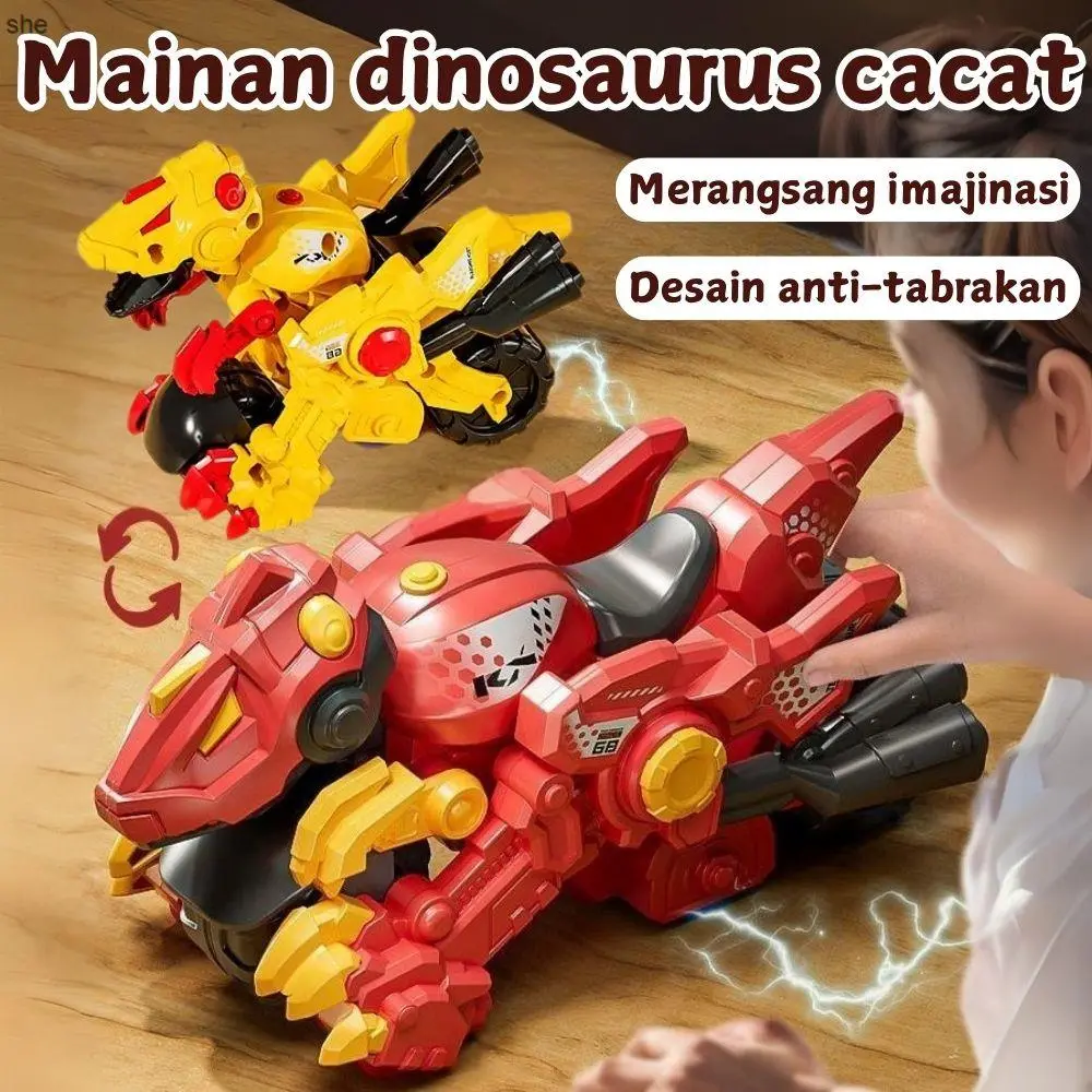 Mainan Dinosaurus Robot Bisa Berubah Jadi Motor Mainan Transformasi Bentuk Raptor Keren Mainan Edukatif Anak Laki Laki Balita TK dan PAUD Mainan Kreatif Interaktif Hadiah Ulang Tahun Anak Mainan Unik Seru untuk Belajar dan Bermain di Rumah