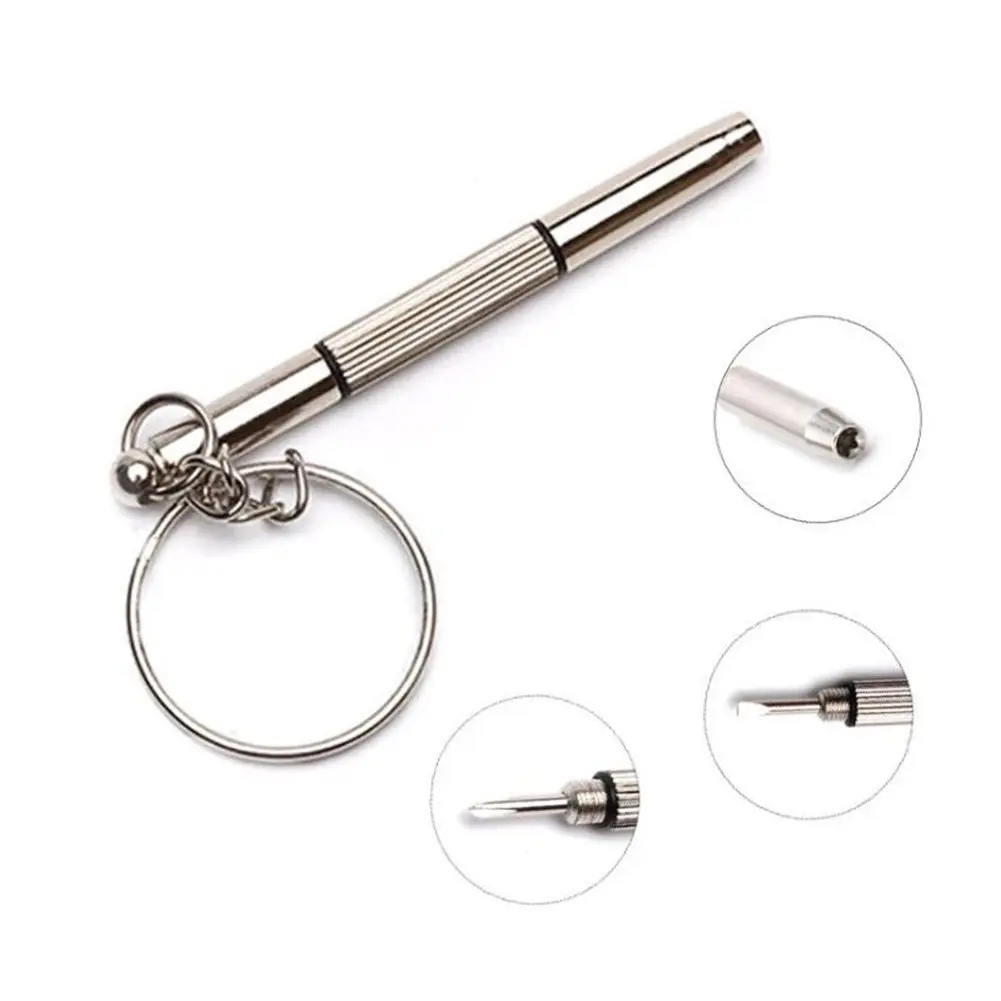 Mini 3in1 Screwdriver Glasses Phone Watch Screw Repair Tool Keyring Keychain