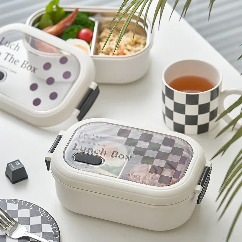 Hộp cơm inox giữ nhiệt 2 ngăn cute Lovelyhouse HCINOX2N13 6