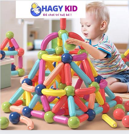 Đồ chơi nam châm ghép hình cho bé 64 chi tiết Hagykid  lắp ghép tư duy thông minh sáng tạo cho bé Toy 