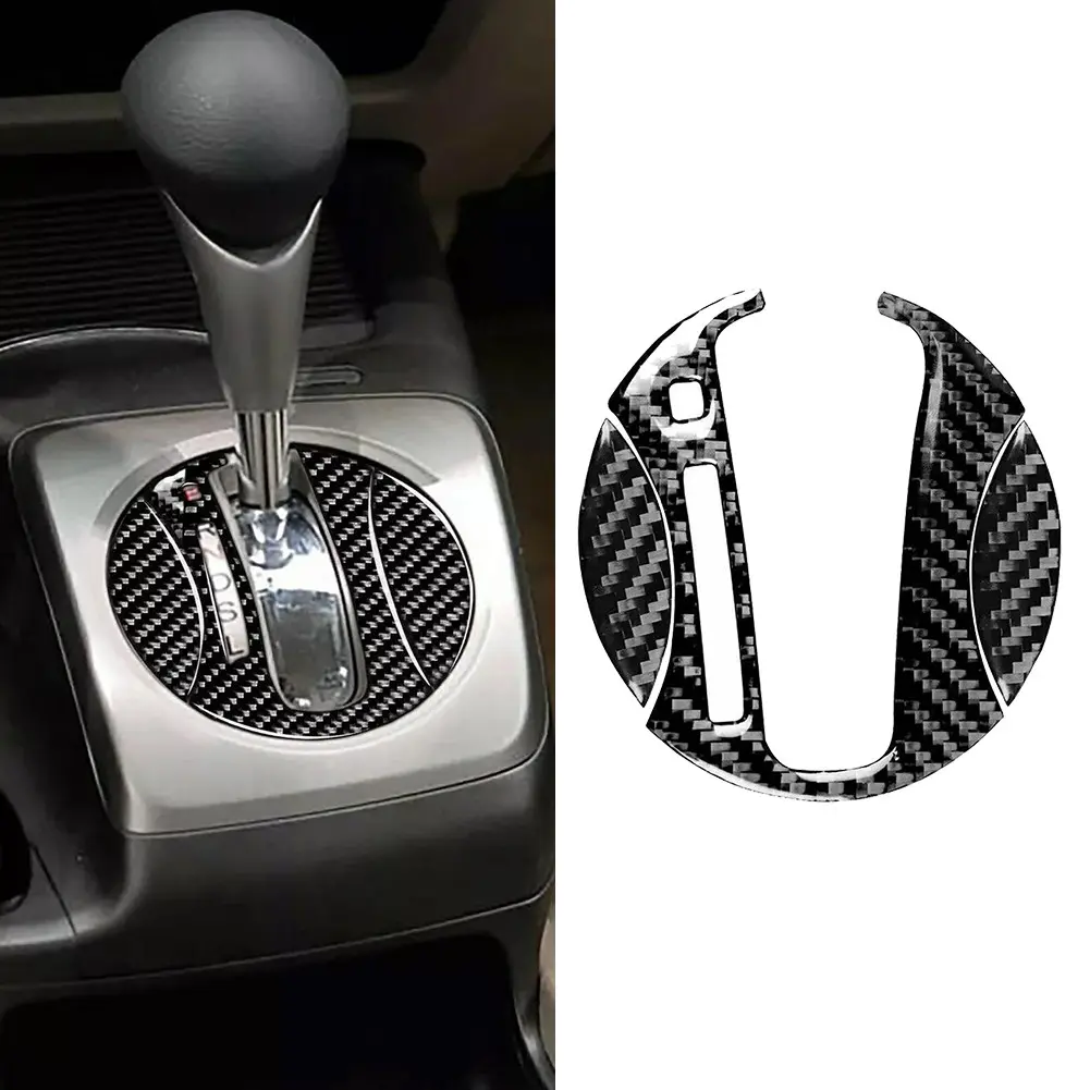 <SGDF Car Supplies> Automatic Gear Shift Panel Carbon Fiber Cover Trim For Honda Civic 8th 2006-2011
