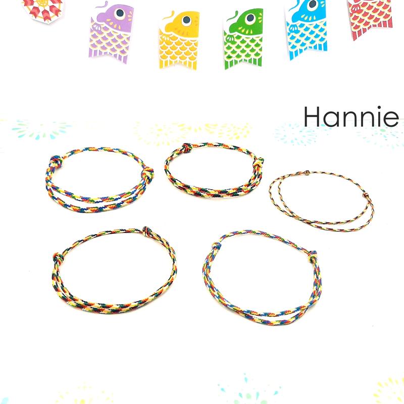 Product Introduction of (Tay/Chân) Vòng chỉ ngũ sắc kim tuyến may mắn khóa trượt nam nữ đơn giản - Lucky Bracelet handmade 13