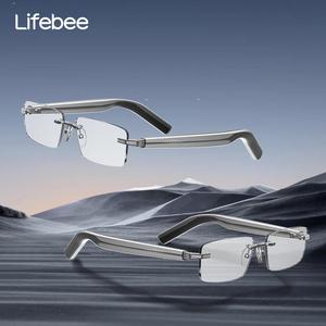 LIFEBEEワイヤレススマートグラス、ファッショナブルな多機能ワイヤレスメガネ、ブルーライトカットの高音質スマートグラス