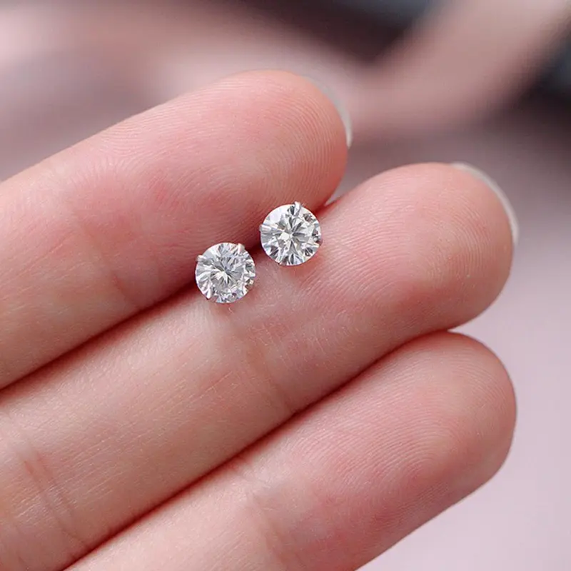 Hoa Tai Đơn Giản, Thông Dụng, Phổ Biến, Thiết Kế Kim, Kiểu Bốn Móng, Chất Liệu Zircon, Dành Cho Nam Và Nữ, X1C0 8