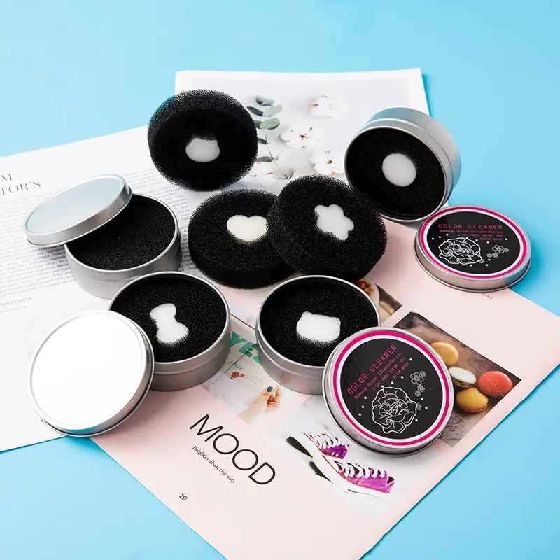 Cleaning Device Tools Suit Cleaning Sponge Cleaning Iron Box Foreign Trade Wholesale Cross-Border Stickers Makeup Brush Cleaning Box