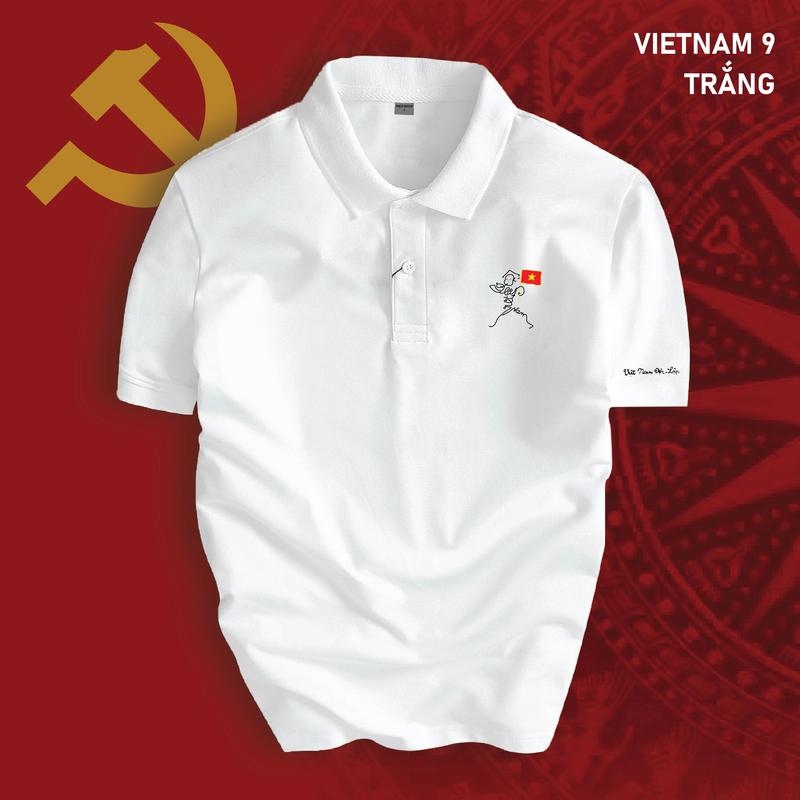 Áo Polo VIỆT NAM 9 mẫu mới kí họa Độc Lập cổ bẻ BASIC CVC vải cá sấu sang trọng, lịch lãm, thoáng mát - POLOMAN