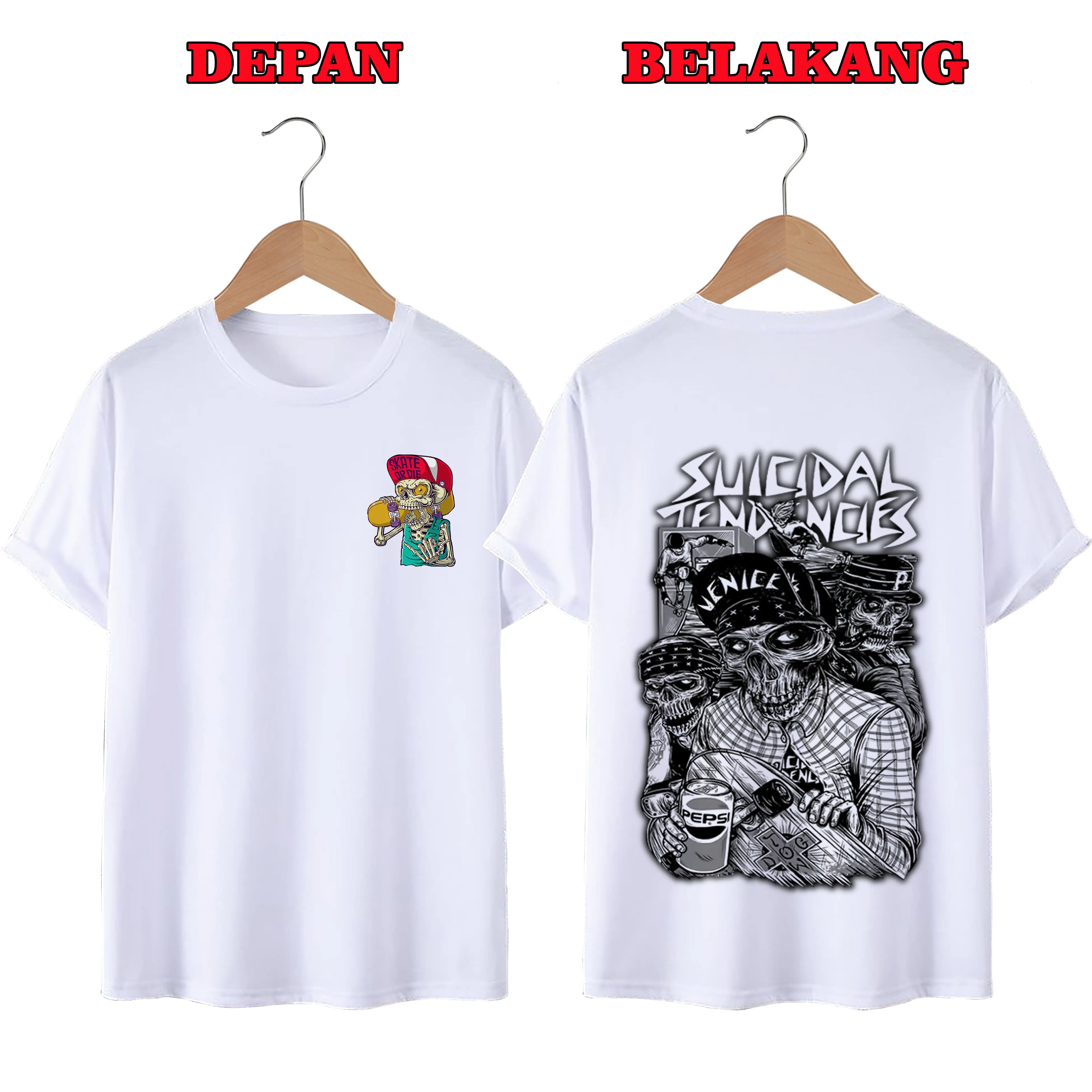 KAOS DISTRO UNISEX (PRIA DAN WANITA) TERBARU, KAOS JUMBO ZOMBI Santai