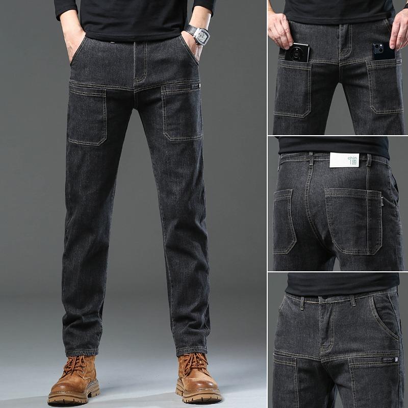 Product Introduction of S-5XL Korean Style Stretch Denim Pants Men Simple Casual Slim Fit Plus Size Jeans 1