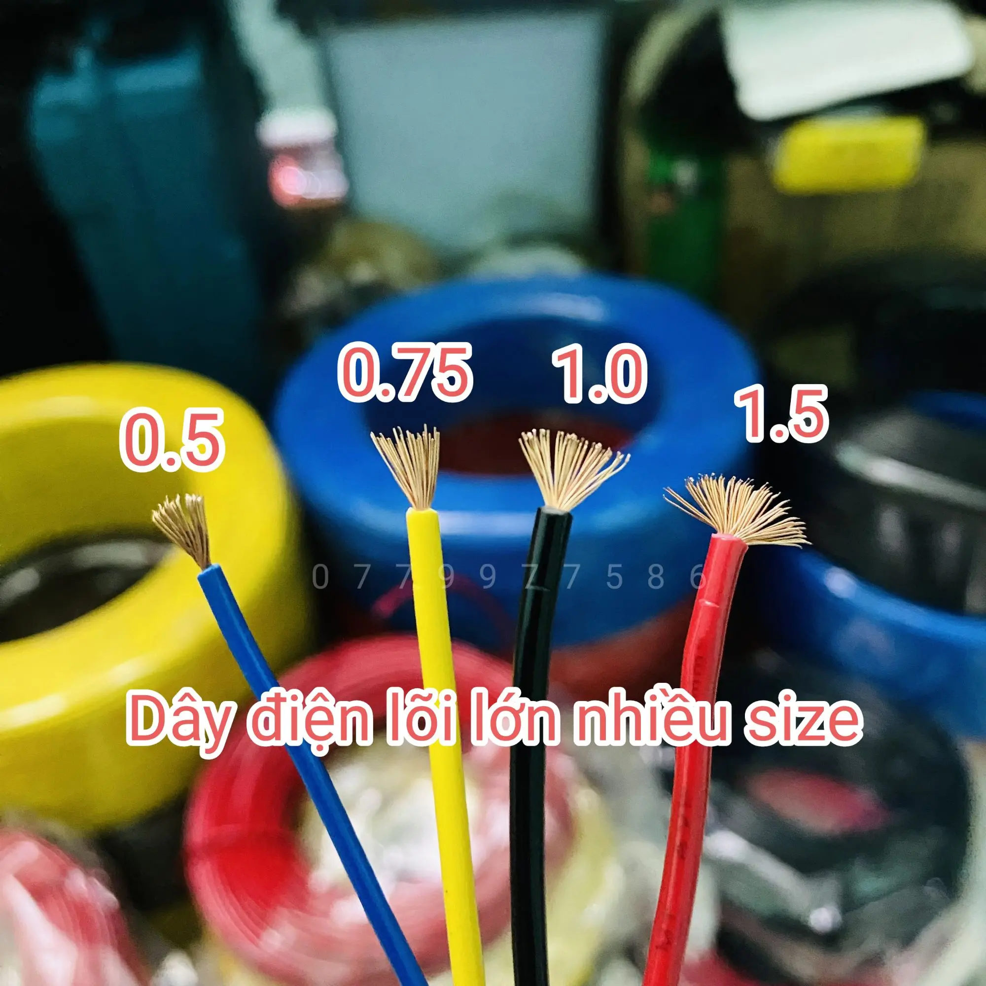 Zone9x Dây điện lõi lớn dùng cho oto xe máy nhiều size lõi từ 0.5mm - 1.5mm