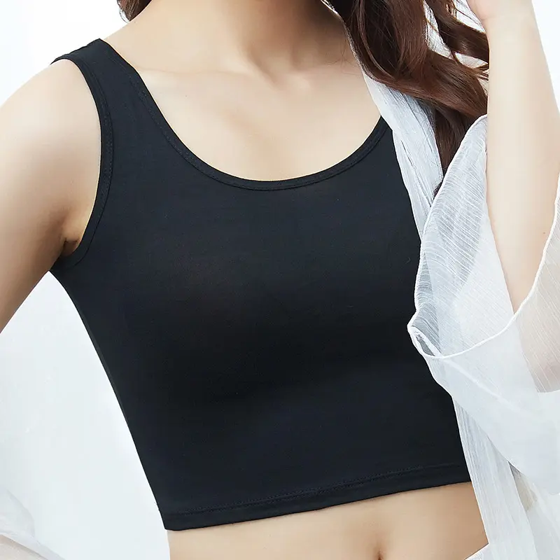 Camisole Women's Summer Sexy Outer Wear Short Bottoming Top Versatile Slimming Black and White Inner Wear Small Camisole