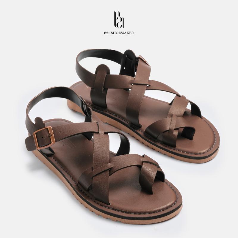 Sandal Nam B21 Da Microfiber Chống Thấm Nước Dép Xăng Đan Đế Cao Su Đúc Nguyên Khối Không Gây Mùi Hôi Chân Chính Hãng