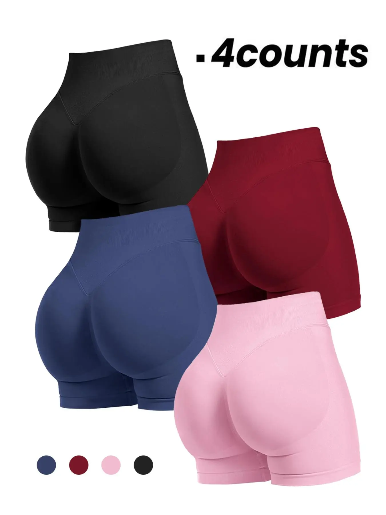 Women's Solid Color High Waist Boyshorts, Breathable Comfortable Seamless Panty for Daily Wear, Ladies Underwear for All Seasons, Gym Shorts, Womenswear