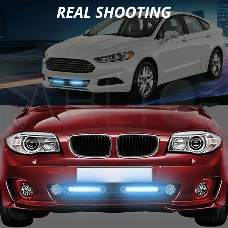 Product Introduction of 1-2pcs LED Wind Powered Car Daytime Running Light Auto Decorative Lamp with Rotating Fan No Need External Power Supply DRL Bulb 14
