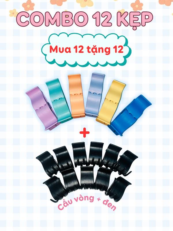 [Ưu đãi MUA 12 TẶNG 12] Kẹp tóc càng cua 5 răng dẻo kiểu dáng bầu, phong cách Hàn Quốc, phụ kiện hottrend dành cho nữ xinh đẹp - Tiệm kẹp Nhà Gạo 0