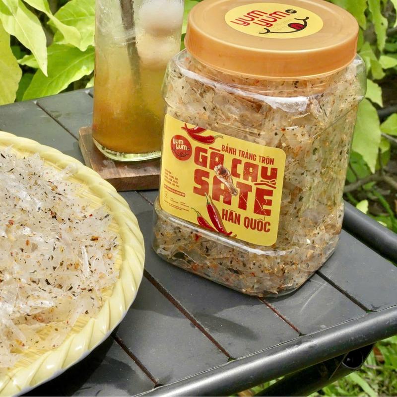 COMBO 2 HŨ LỚN Bánh tráng sợi Gà Cay Sa Tế + Rong Biển Hàn Quốc - Ăn Vặt YumYum Food - Cay, Thơm, Giòn Tan - Snack 4