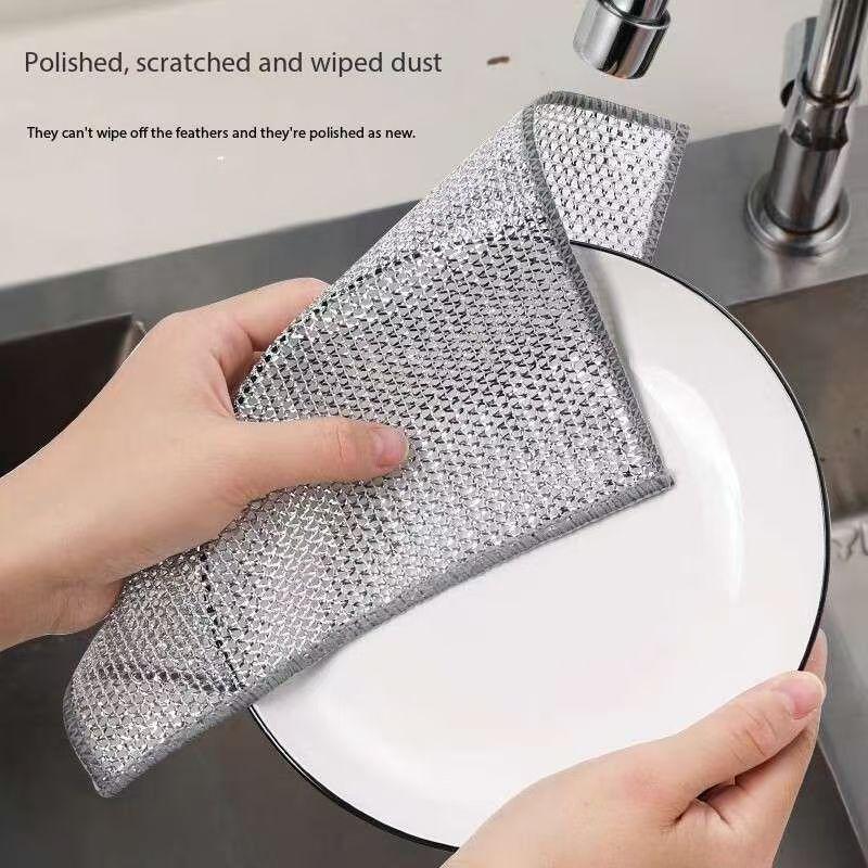 Product Introduction of Stainless Steel Dishcloth, 10pcs Multifunctional Wire Dishcloth, Kitchen Scrubbing Wire Cleaning Cloth, Kitchen Cleaning Tool for Home Dormitory Dining Room 2
