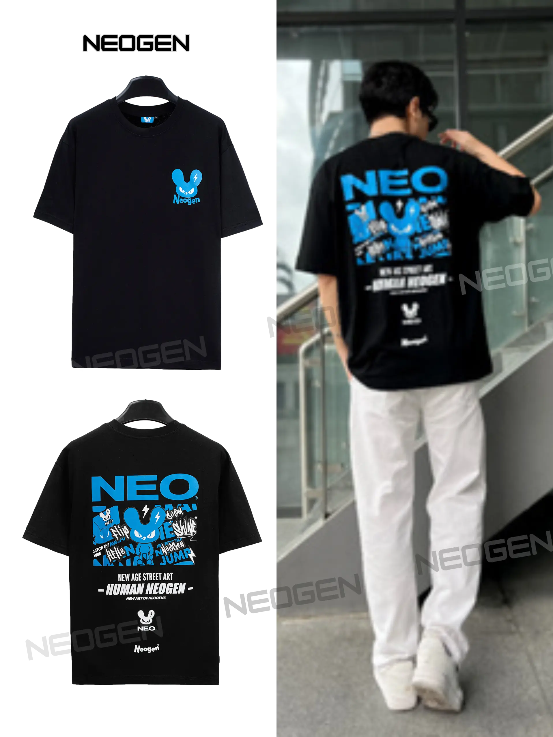Áo Thun Lạnh Local Brand NEOGEN NT02, áo phông cotton cổ tròn form rộng unisex dành cho nam nữ