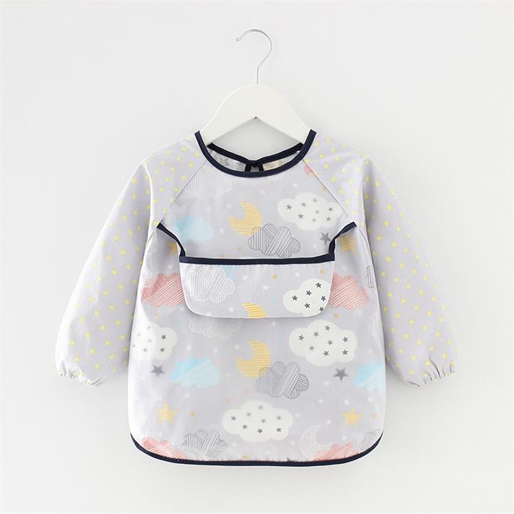 Product Introduction of Newborn Baby Bibs Blouse Waterproof Long-sleeved Reverse Dressing Infant Eating Clothes Apron Bib Protective Clothing 12