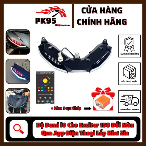 Bộ Đèn LED Audi Demi i8BLE Dành Riêng Cho Exciter 150 Chỉnh Màu Trên App Điện Thoại