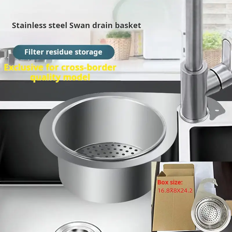 Rổ Ráo Nước Hình Thiên Nga, Giá Ráo Nước Treo, Làm Bằng Thép Không Gỉ, Thích Hợp Cho Bồn Rửa Nhà Bếp, Có Ngăn Đựng cặn, Thích Hợp Cho Các Ứng Dụng Ướt Và Khô.