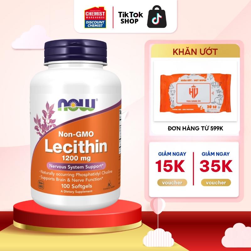 Chống tắc tia sữa Sunflower Lecithin 1200mg Now an toàn dành cho mẹ đang cho con bú 100 viên