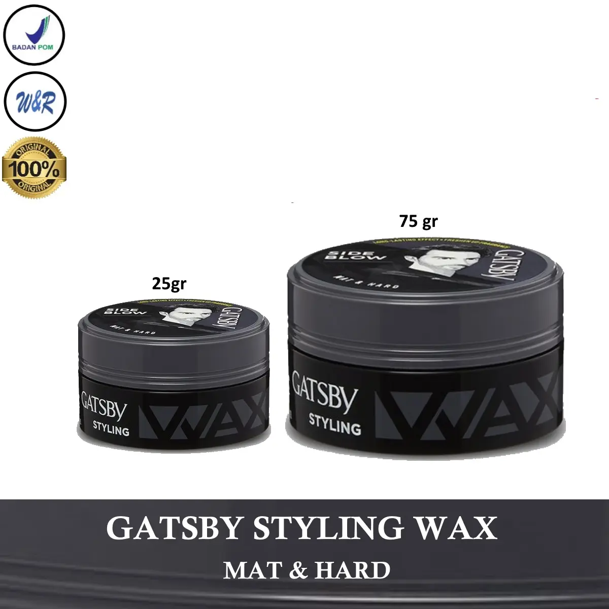gatsby styling wax mat & hard minyak rambut pria