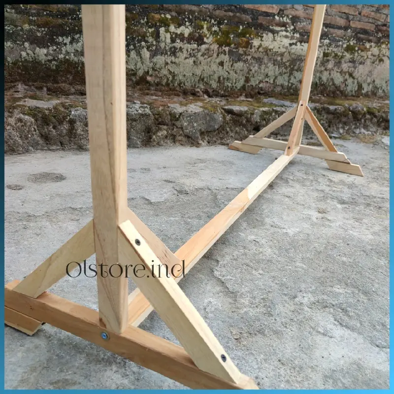 stand hanger kayu premium gantungan baju  jemuran baju simpel estetik premium kualitas bintang anti karat dan peyok Pakaian 7