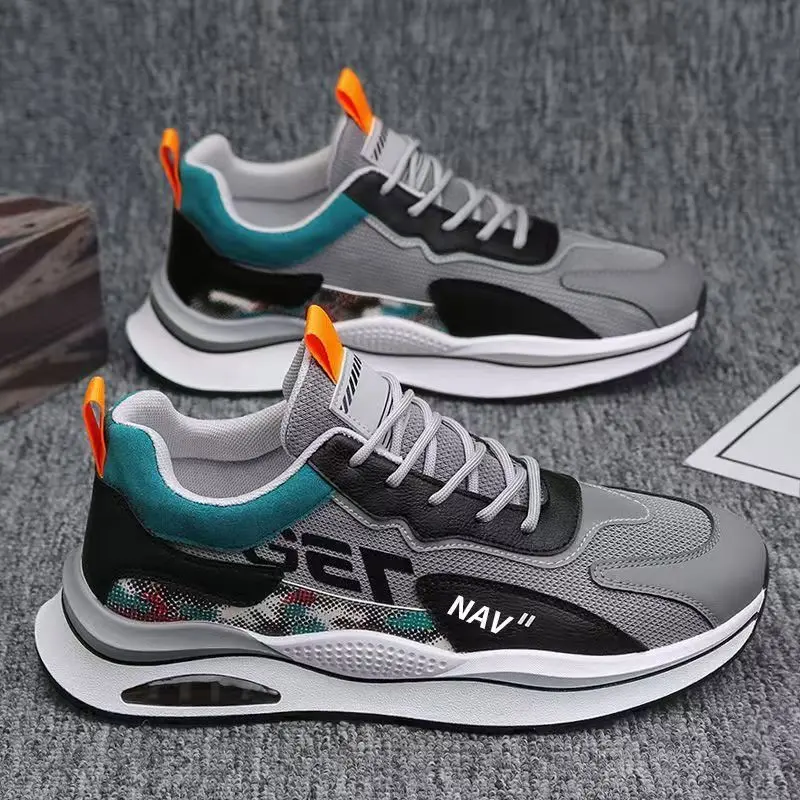 2026 Nuevos zapatos deportivos casuales para exteriores para hombre, estilo callejero, suela cómoda y suave, zapatos de tenis con cordones livianos y antideslizantes, modernos y versátiles, adecuados para correr, viajar, hacer senderismo, viajar al trabajo y uso diario. - Foto 2