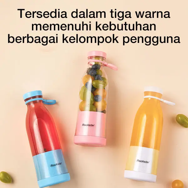 Rockstar bahan yang aman untuk makanan blender 6 bilah mata pisau juicer mini blander 420ml  portable  usb charge chopper  kekinian 5