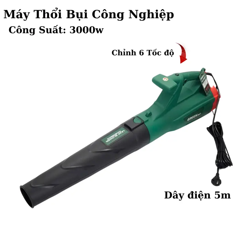 Máy thổi bụi công nghiệp công suất 3000w GREEKMAN - Chỉnh 6 tốc độ 0