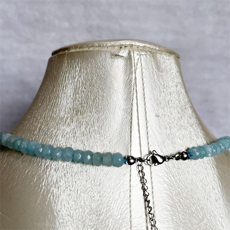 Product Introduction of 4*6MM Faceted Aquamarine Necklace Power Natural Stone Jewelry Dance Health Care Gemstone Protection Healing Yoga 40/45/50/55CM 2