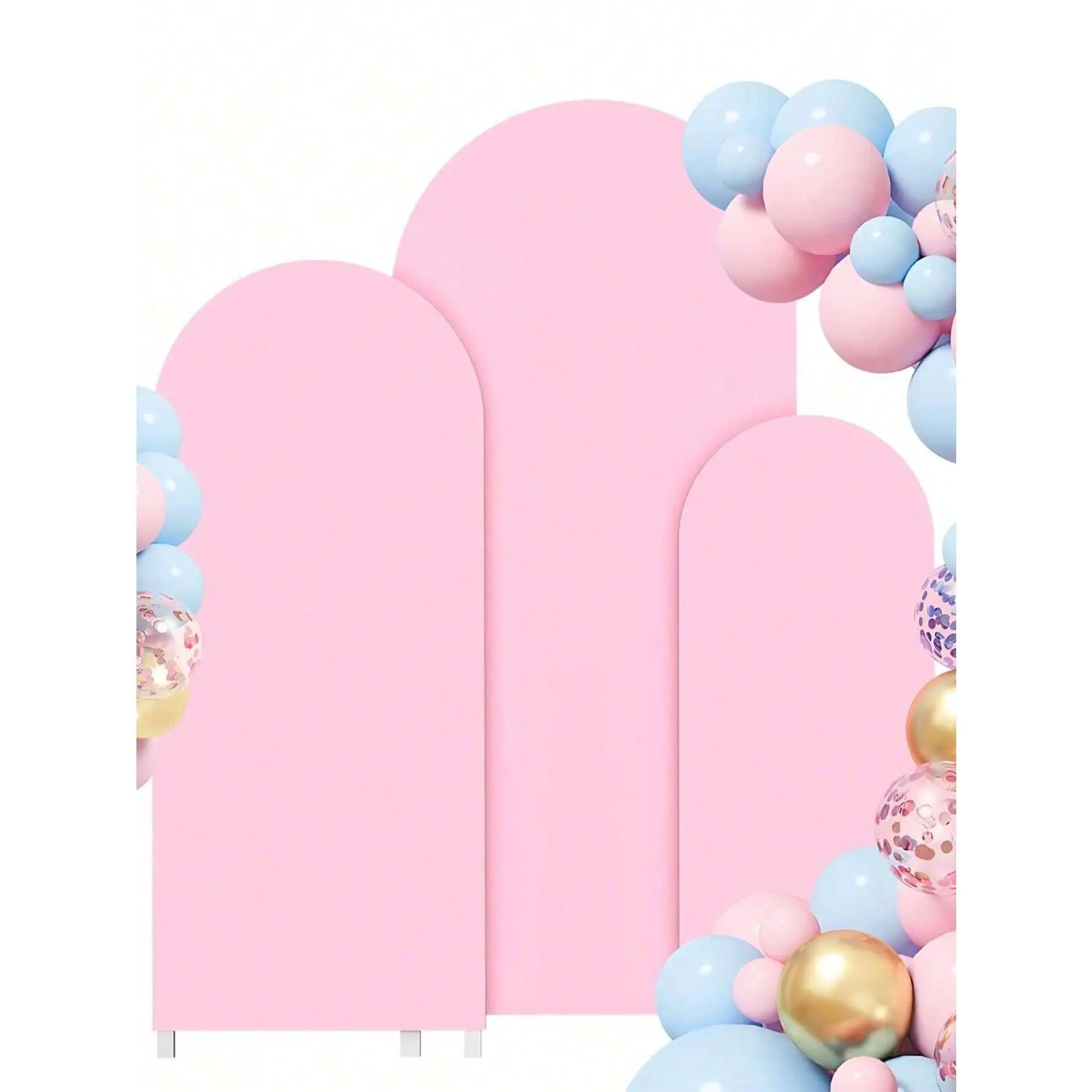 1Pc 65*150Cm/80*180Cm/100*200Cm/120*220Cm Pink Arch Background Fabric Arch Cover, Double-Sided Lycra Stretch Fabric Arch Background, Suitable For Wedding And Birthday Party Arch Decoration (Arches Not Included, Only Fabric Background)