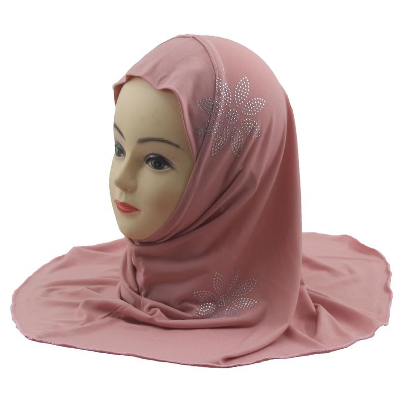 4 to 8 Years Old Little Girls' Rhinestone Hat Malay Scarf Headscarf  H002 8